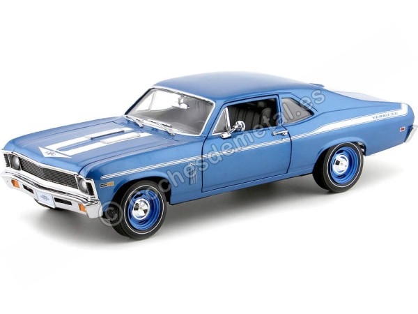 Cochesdemetal.es 1969 Chevrolet Nova Yenko Coupe Blue 1:18 Auto World AMM1135