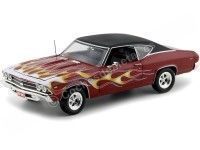 1969 Chevrolet Chevelle SS 396 Maroon-Flames 1:18 Auto World AMM1108