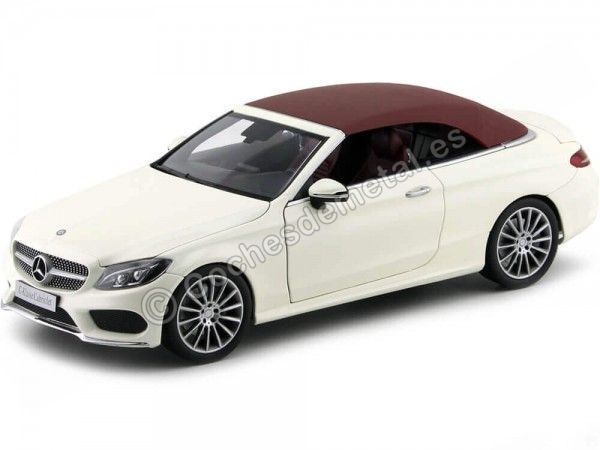 Carsdemetal.es 2016 Mercedes-Benz Classe C Cabriolet (A205) Diamond White 1:18 Dealer Edition B66960613