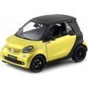 Cochesdemetal.es 2015 Smart Fortwo Cabriolet (A453) Noir / jaune 1:18 Édition du concessionnaire B66960289