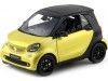 Cochesdemetal.es 2015 Smart Fortwo Cabriolet (A453) Noir / jaune 1:18 Édition du concessionnaire B66960289
