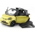 Cochesdemetal.es 2015 Smart Fortwo Cabriolet (A453) Noir / jaune 1:18 Édition du concessionnaire B66960289