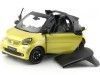 Cochesdemetal.es 2015 Smart Fortwo Cabriolet (A453) Noir / jaune 1:18 Édition du concessionnaire B66960289