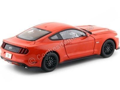 Cochesdemetal.es 2016 Ford Mustang GT 5.0 Cupe Naranja 1:18 Auto World AW242 2