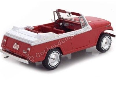 1970 Jeep Jeepster Commando Convertible Red-White 1:18 BoS-Models 340 Cochesdemetal.es 2