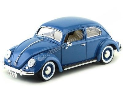 Cochesdemetal.es 1955 Volkswagen VW Kafer Beetle Azul 1:18 Bburago 12029