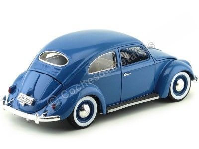 Cochesdemetal.es 1955 Volkswagen VW Kafer Beetle Azul 1:18 Bburago 12029 2