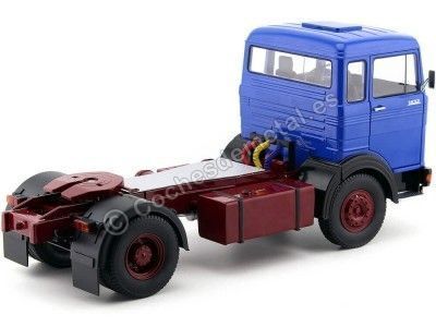 Cochesdemetal.es 1969 Camion Mercedes LPS 1632 DOS EJES BLUE-RED 1:18 ROAD Kings 180022 2