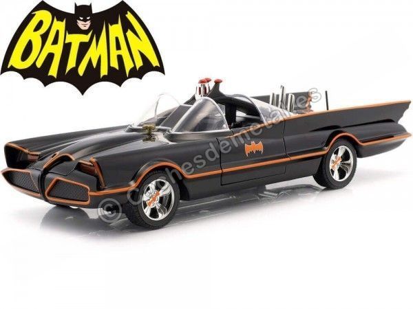 Cochesdemetal.es 1966 TV Series Batmobile con luces, Batman y Robin 1:18 Jada Toys 98625/253216001