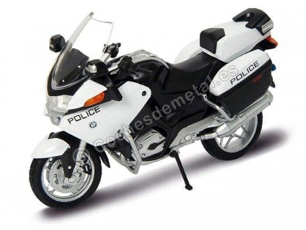 Cochesdemetal.es 2004 BMW R1200 RT Police blanche 1:18 Welly 12811