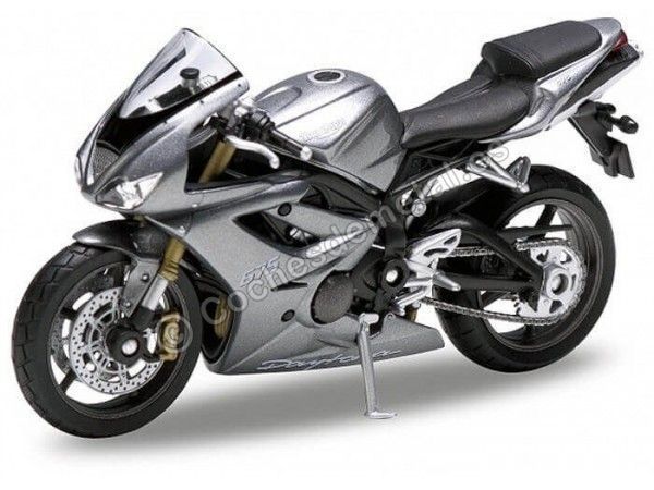 Cochesdemetal.es 2008 Triumph Daytona 675 Gris Metalizado 1:18 Welly 12822