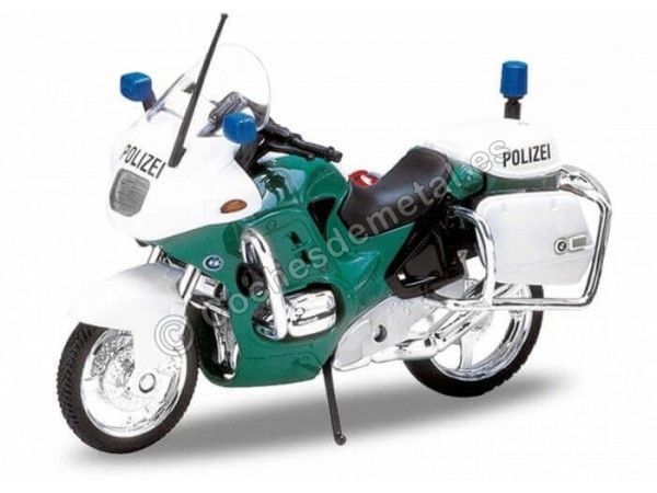 Cochesdemetal.es 1996 BMW R1100 RT Polizei Green-White 1:18 Welly 12151