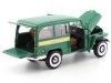 Cochesdemetal.es 1955 Jeep Willys Station Wagon Dark Green 1:18 Lucky Diecast 92858