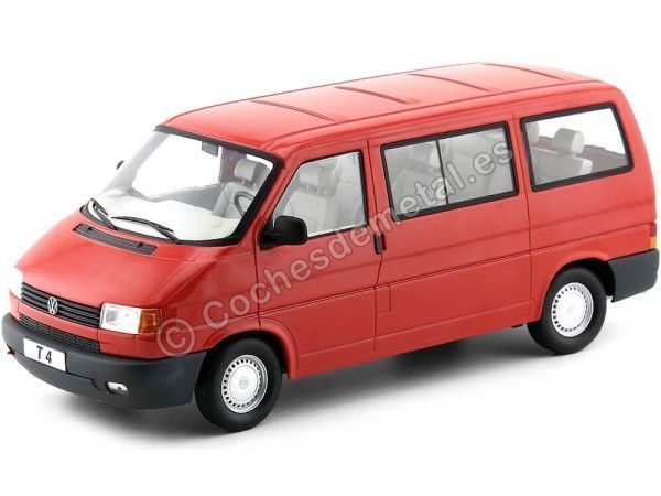 Cochesdemetal.es 1992 Volkswagen T4 Caravelle Microbus Rojo 1:18 KK-Skale 180261