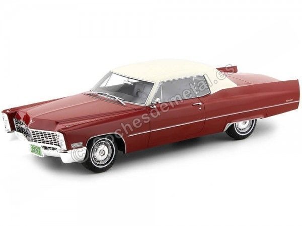 Cochesdemetal.es 1967 Cadillac Coupé Deville Red-White 1:18 BOS-Models 240
