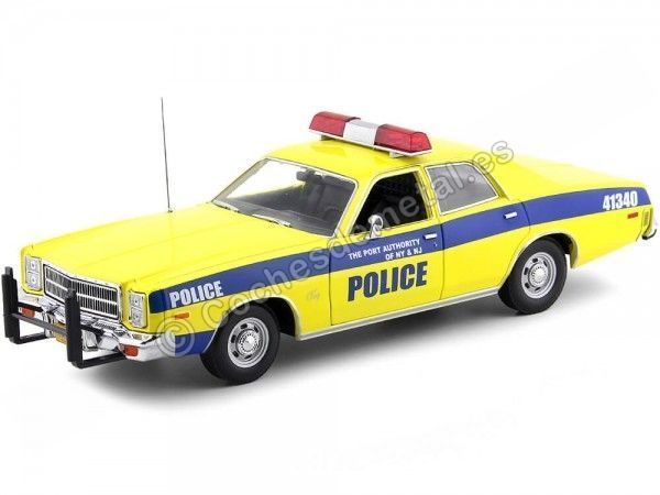 Cochesdemetal.es 1977 Plymouth Fury Police "Autoridad Portuaria" 1:18 Greenlight 19056
