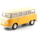 Cochesdemetal.es 1963 Volkswagen T1 Classical Microbus Amarillo-Beige 1:18 Welly 18054