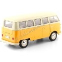 Cochesdemetal.es 1963 Volkswagen T1 Classical Microbus Amarillo-Beige 1:18 Welly 18054