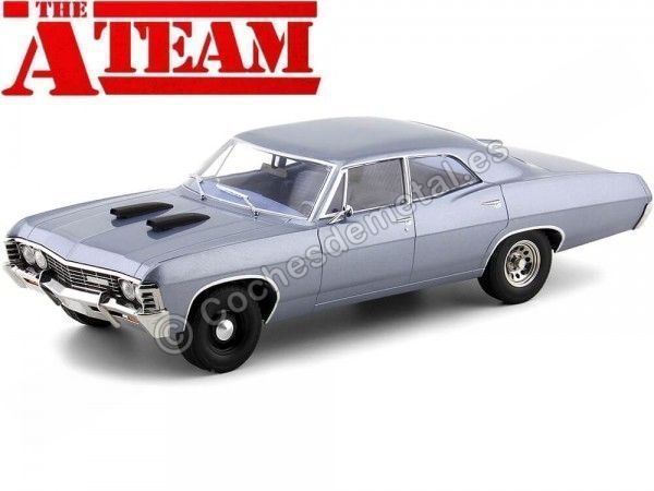 Cochesdemetal.es 1967 Chevrolet Impala Sedan A-Team Equipo-A Blue-Grey 1:18 Greenlight 19047