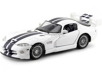 Cochesdemetal.es 1999 Dodge Viper GT2 Blanco-Azul 1:18 Maisto 31845