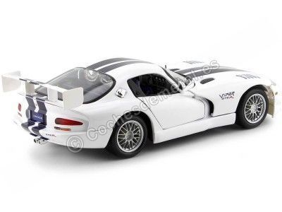 Cochesdemetal.es 1999 Dodge Viper GT2 Blanco-Azul 1:18 Maisto 31845 2