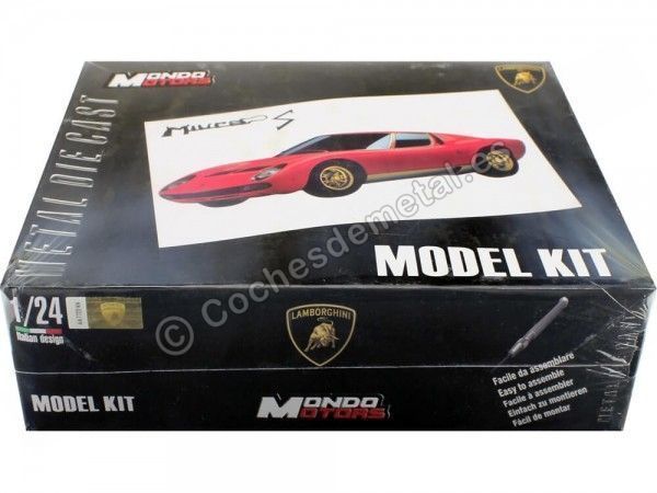 Cochesdemetal.es 1971 Lamborghini Miura SV Rojo "Metal Kit" 1:24 Mondo Motors 60017