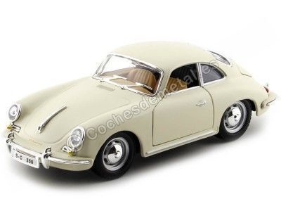 Carsdemetal.es 1961 Porsche 356b coupe bege 1:24 Bburago 22079