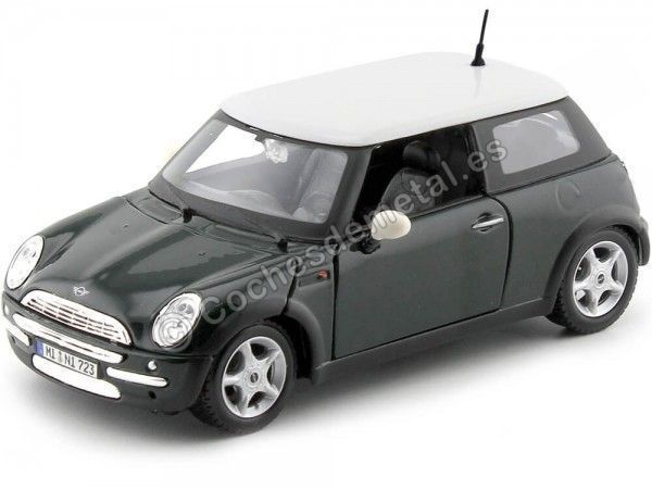 Carsdemetal.es 2004 Mini Cooper R50 Verde/Branco 1:24 Maisto 31219