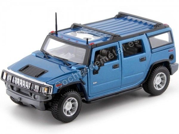 Cochesdemetal.es 2003 Hummer H2 SUV Azul Metalades 1:27 aliment 31231