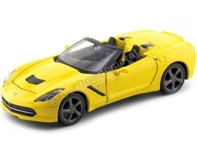 Cochesdemetal.es 2014 Chevrolet Corvette Stingray Cabrio Amarillo 1:24 MAISTO 31501