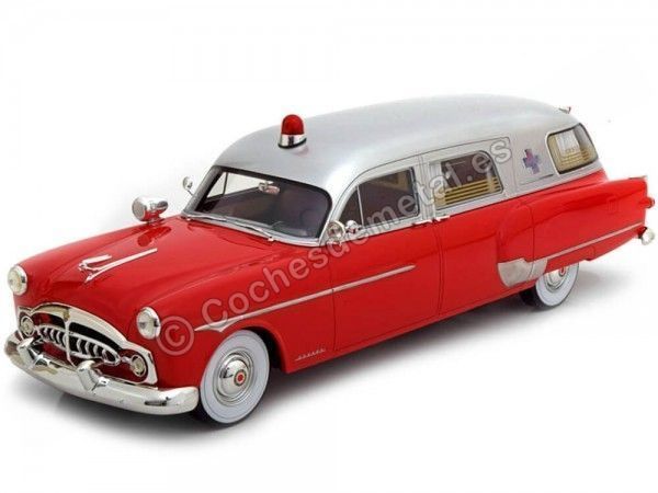Carsdemetal.es 1952 Packard Henney Ambulance Red-Silver 1:18 Bos-Models 337