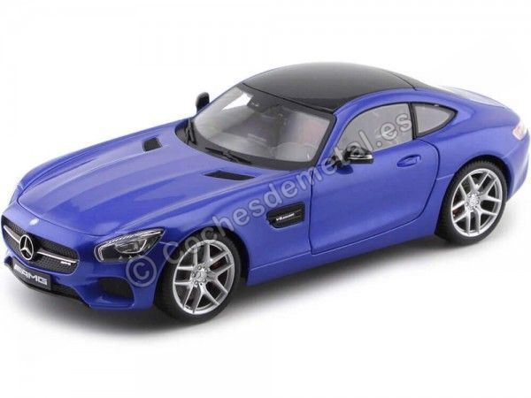 Cochesdemetal.es 2015 Mercedes-Benz AMG GT V8 C190 Turbo Blue 1:18 MAISTO EXCLUSIF 38131