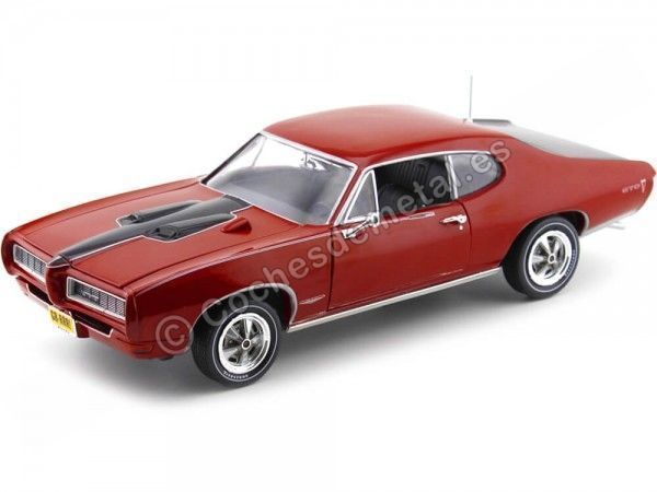 Cochesdemetal.es 1968 Pontiac GTO Royal Bobcat Red-Black 1:18 Auto World AMM1153