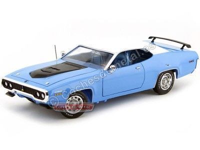 1971 Plymouth Road Runner 440 Azul-Blanco 1:18 Auto World AMM1012 Cochesdemetal.es