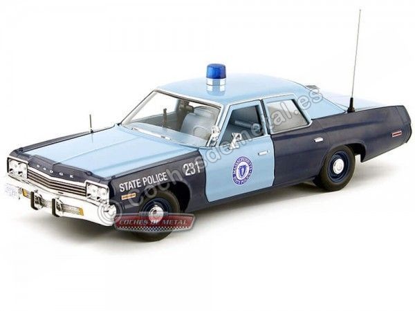 Cochesdemetal.es 1974 Dodge Monaco "Policia Estado de Massachusetts" 1:18 Auto World AMM1023