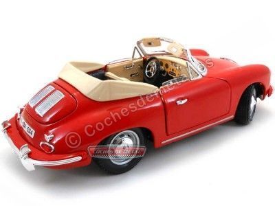 Cochesdemetal.es 1961 Porsche 356B Cabriolet Rojo 1:18 Bburago 12025 2