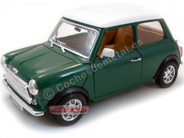 Cochesdemetal.es 1969 Mini Cooper Verde-Blanco 1:18 Bburago 12036