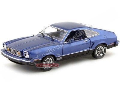 Cochesdemetal.es 1976 Ford Mustang II Mach 1 Azul 1:18 Greenlight 12868