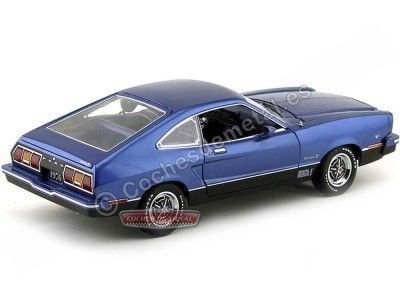 Cochesdemetal.es 1976 Ford Mustang II Mach 1 Azul 1:18 Greenlight 12868 2