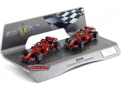 CARSDEMETAL.ES 2008 Set Ferrari F1 Team "World Constructors" 1:43 Hot Wheels L8784