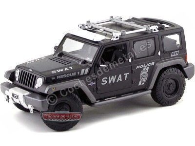 Cochesdemetal.es 2004 Jeep Rescue Concept Police "SWAT" Negro 1:18 Maisto 36211