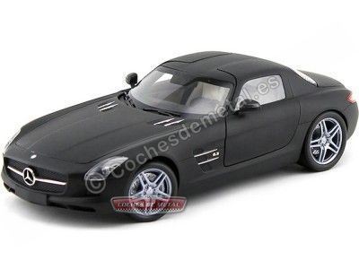 2010 Mercedes-Benz SLS AMG Gullwing Matt Black 1:18 Minichamps 100039027 Cochesdemetal.es