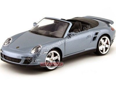 Cochesdemetal.es 2008 Porsche 911 Turbo Cabriolet Azul 1:18 Motor Max 73183