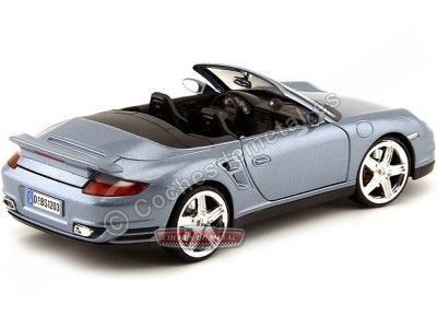 Cochesdemetal.es 2008 Porsche 911 Turbo Cabriolet Azul 1:18 Motor Max 73183 2