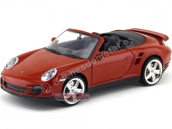 Cochesdemetal.es 2008 Porsche 911 Turbo Cabriolet Rojo 1:18 Motor Max 73183