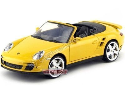 Cochesdemetal.es 2008 Porsche 911 Turbo Cabriolet Amarillo 1:18 Motor Max 73183