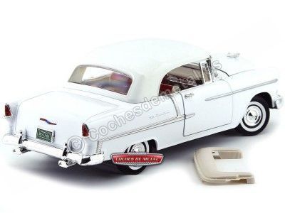 1955 Chevrolet Bel Air Convertible Blanco 1:18 Motor Max 73184 Cochesdemetal.es 2