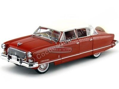 Cochesdemetal.es 1952 Nash Ambassador Airflyte White-Red 1:18 Sun Star 5116