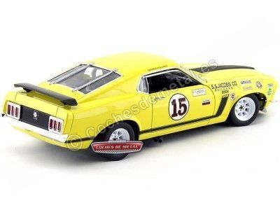 Cochesdemetal.es 1970 Ford Mustang Boss 302 Racing Amarillo 1:18 Welly 12527 2