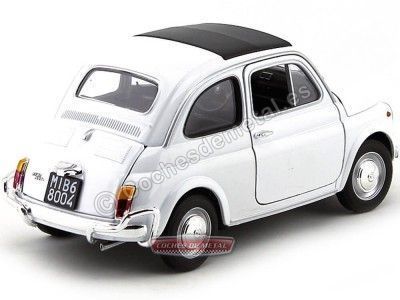 Cochesdemetal.es 1957 Fiat Nuova 500 Blanco 1:18 Welly 18009 2